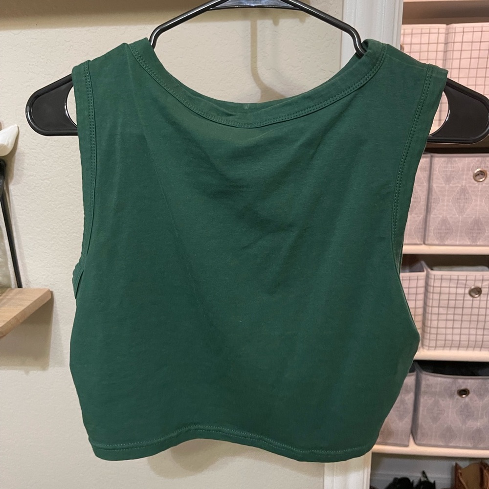green and gold matching cropped tanks